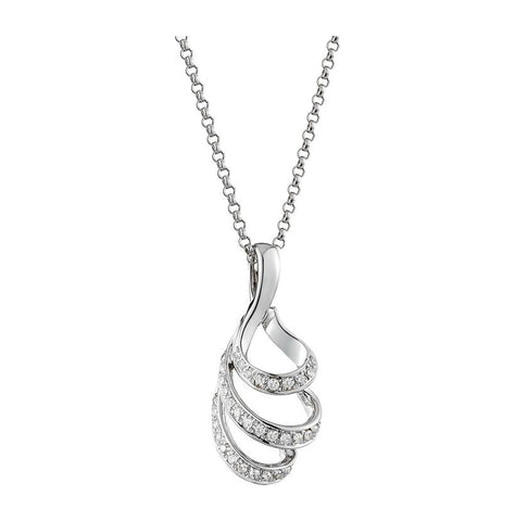 0.13 Ctw Diamond 14k White Gold Womens Diamond Necklace Pendant With 16 Inch Chain