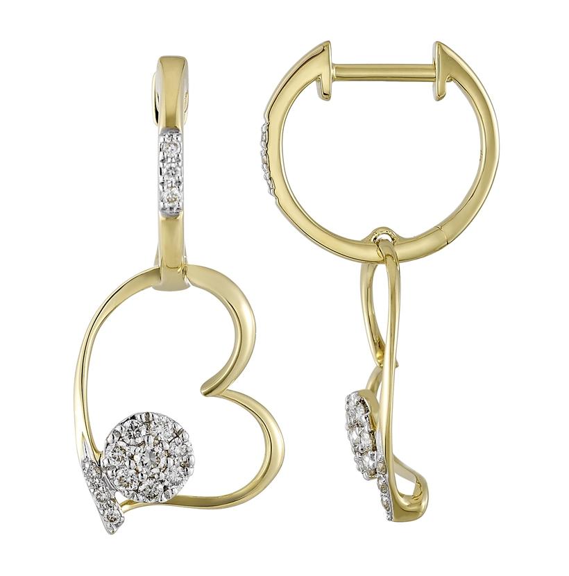 0.24 Ctw Diamond 14k Yellow Gold Womens Diamond Earrings