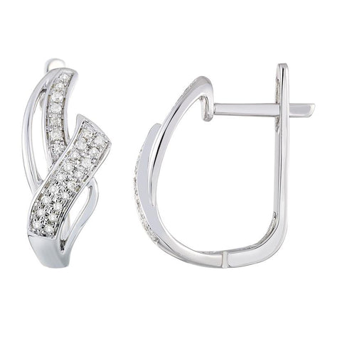 0.16 Ctw Diamond 14k White Gold Womens Diamond Earrings