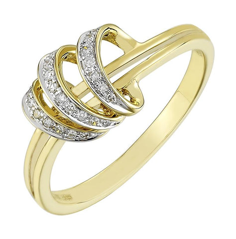 0.08 Ctw Diamond 14k Yellow Gold Womens Diamond Ring