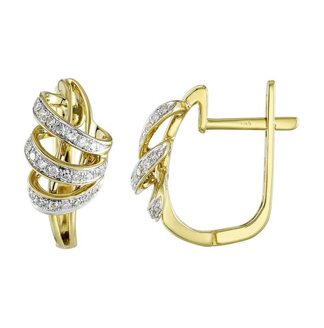 0.15 Ctw Diamond 14k Yellow Gold Womens Diamond Earrings