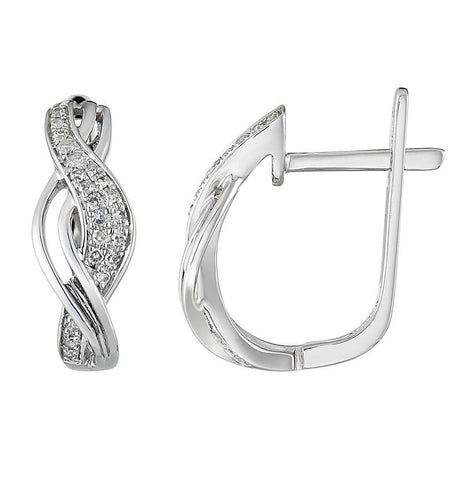 0.11 Ctw Diamond 14k White Gold Womens Diamond Earrings