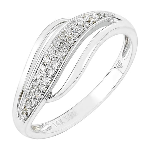 0.1 Ctw Diamond 14k White Gold Womens Diamond Ring