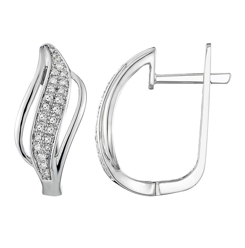 0.15 Ctw Diamond 14k White Gold Womens Diamond Earrings