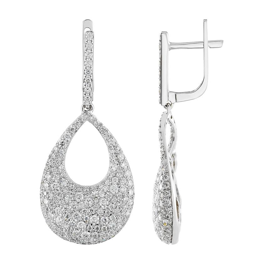 1.95 Ctw Diamond 14k White Gold Round Shape Womens Diamond Earrings