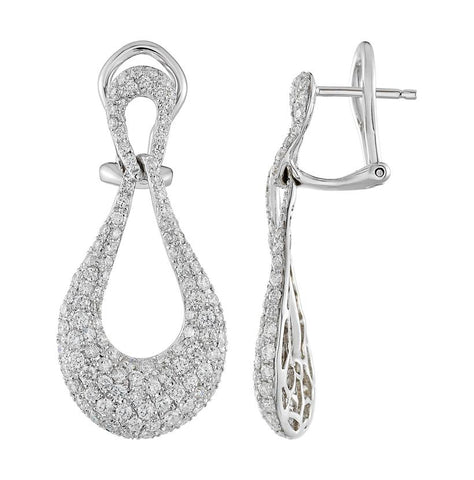 1.96 Ctw Diamond 14k White Gold Round Shape Womens Diamond Earrings