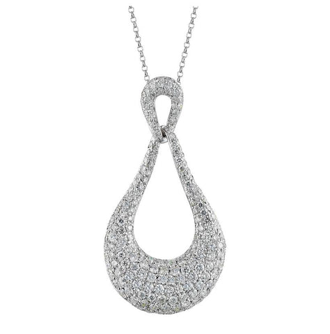 1.66 Ctw Diamond 14k White Gold Round Shape Womens Diamond Necklace Pendant With 16 Inch Chain