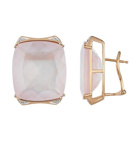 14k Rose Gold Womens Gemstone Earrings