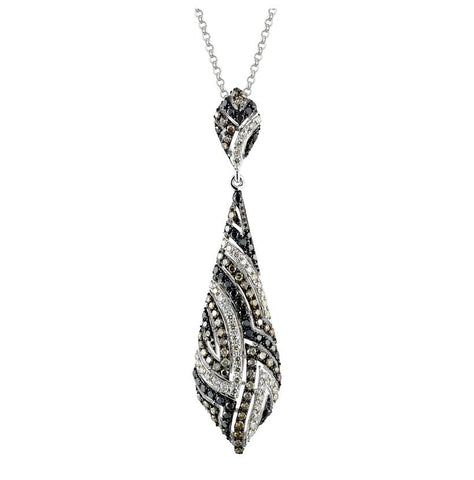 1.1 Ctw Diamond 14k White Gold Womens Diamond Necklace Pendant With 16 Inch Chain