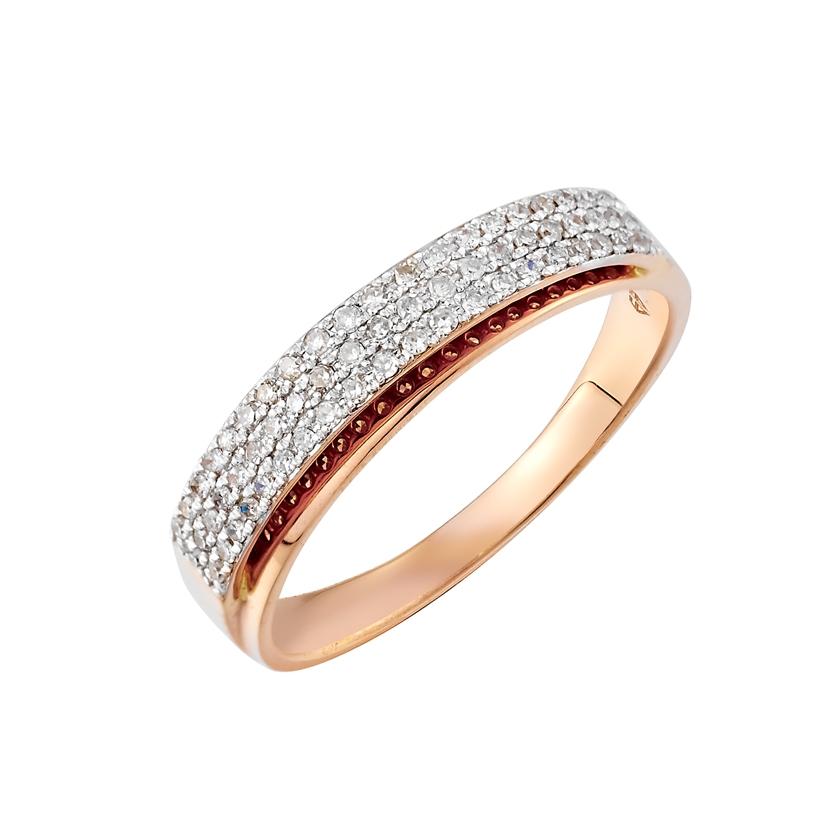 0.19 Ctw Diamond 14k Rose Gold Womens Diamond Ring
