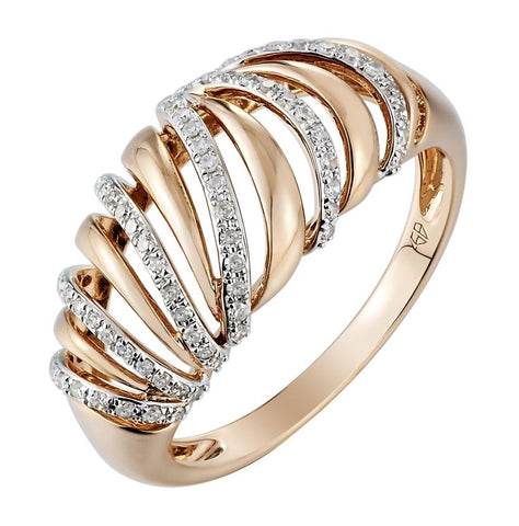 0.19 Ctw Diamond 14k Rose Gold Round Shape Womens Diamond Ring