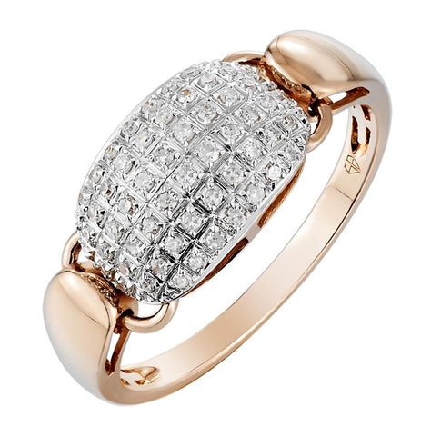 0.17 Ctw Diamond 14k Rose Gold Round Shape Womens Diamond Ring