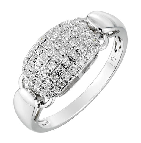 0.17 Ctw Diamond 14k White Gold Round Shape Womens Diamond Ring