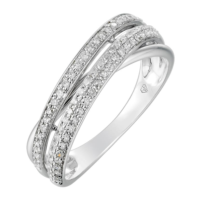 0.23 Ctw Diamond 14k White Gold Round Shape Womens Diamond Ring