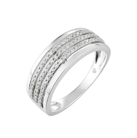 0.21 Ctw Diamond 14k White Gold Womens Diamond Ring