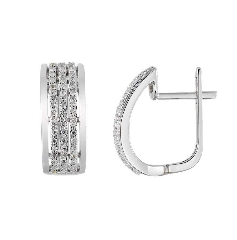 0.31 Ctw Diamond 14k White Gold Womens Diamond Earrings