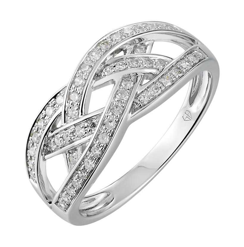 0.22 Ctw Diamond 14k White Gold Round Shape Womens Diamond Ring