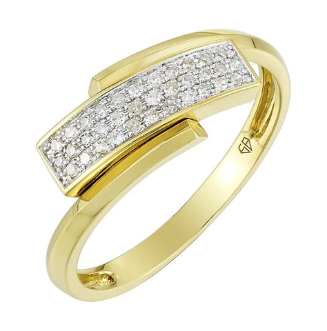 0.11 Ctw Diamond 14k Yellow Gold Round Shape Womens Diamond Ring