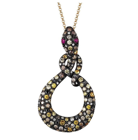 1.37 Ctw Diamond 14k Rose Gold Sapphire Round Shape Womens Gemstone Necklace Pendant With 16 Inch Chain