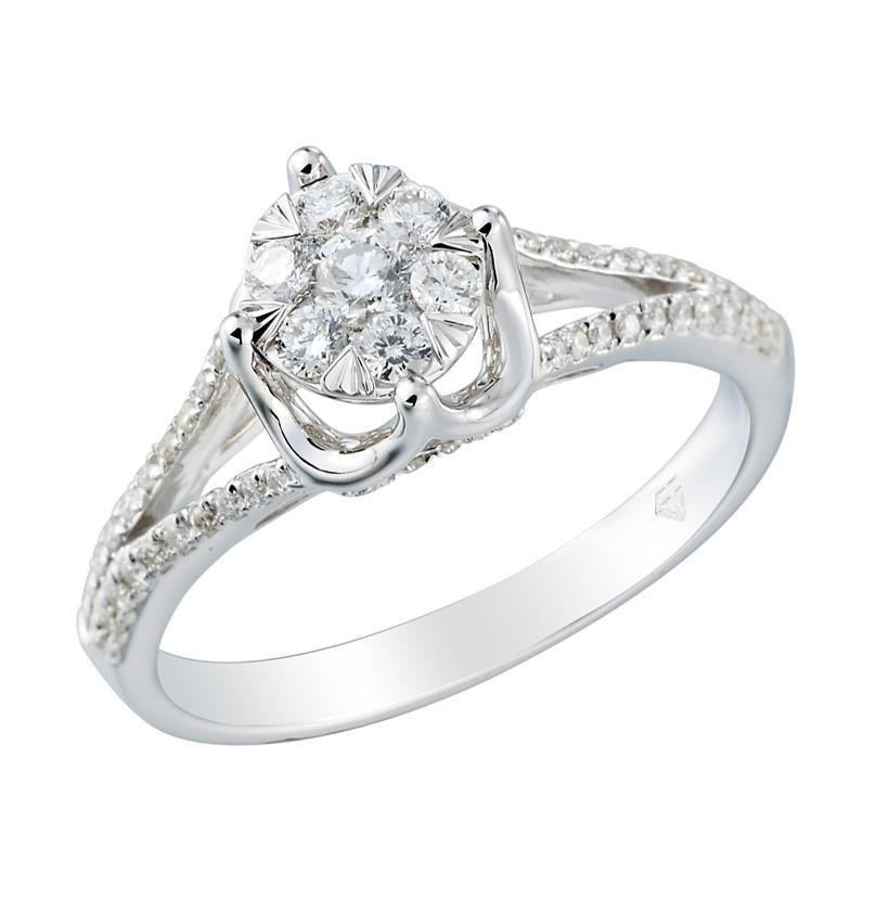 14k White Gold Womens Wedding Engagement Ring