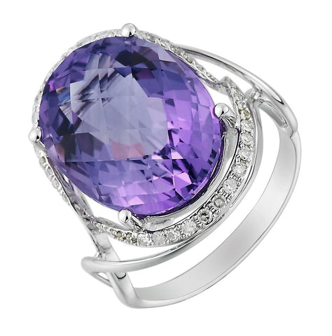 14k White Gold Womens Gemstone Ring