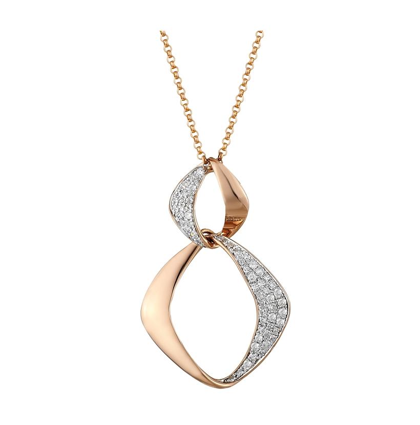 0.22 Ctw Diamond 14k Rose Gold Womens Diamond Necklace Pendant With 16 Inch Chain