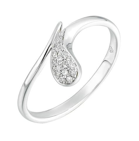 0.06 Ctw Diamond 14k White Gold Womens Diamond Ring