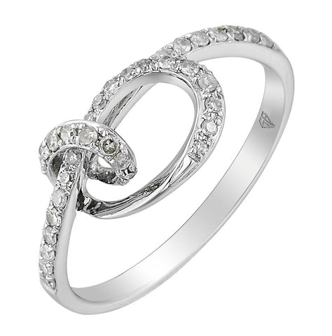 0.21 Ctw Diamond 14k White Gold Womens Diamond Ring