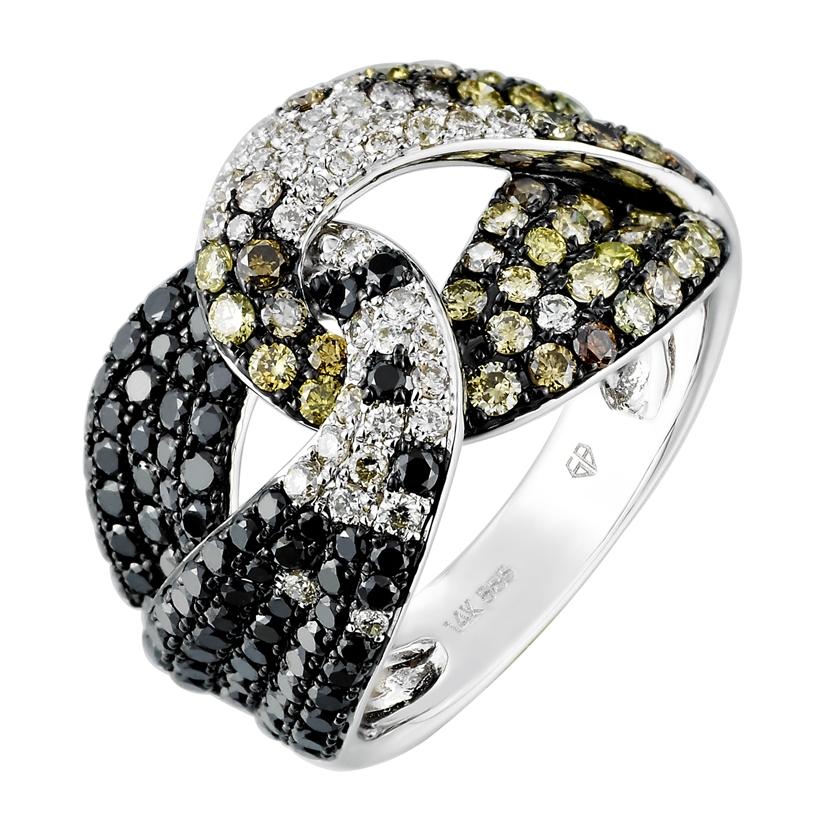 1.7 Ctw Diamond 14k White Gold Womens Diamond Ring