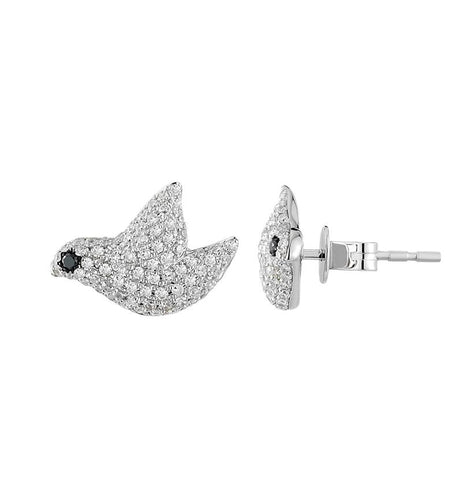 0.54 Ctw Diamond 14k White Gold Womens Diamond Earrings