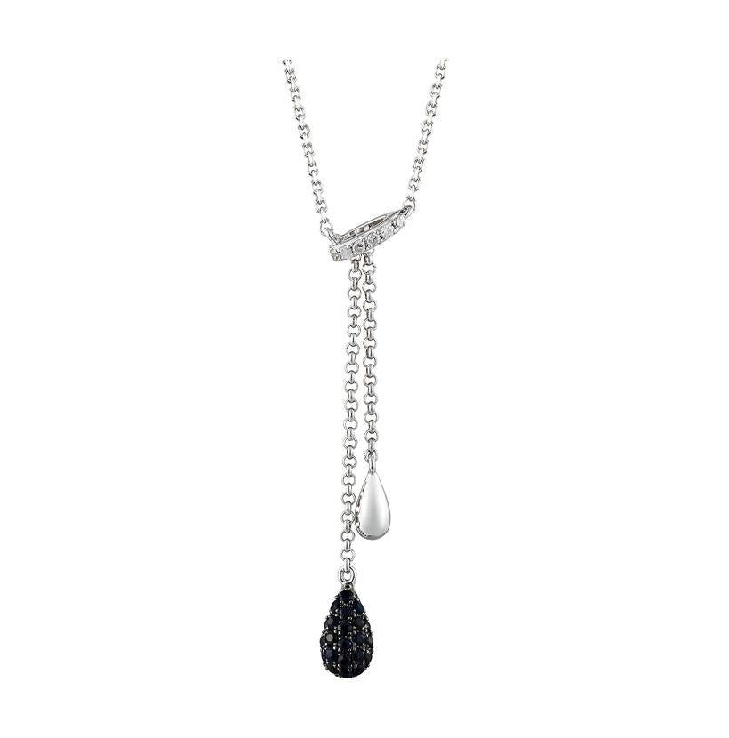 14k White Gold Womens Gemstone Necklace Pendant With 16 Inch Chain