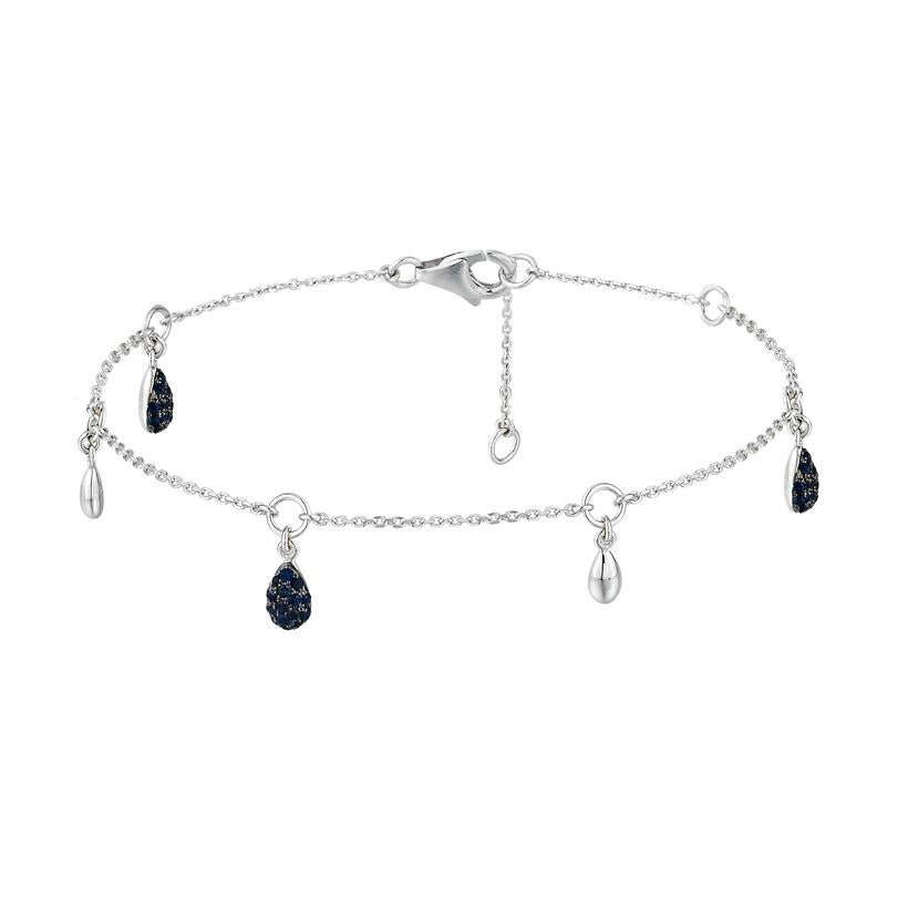 14k White Gold Womens Gemstone Bracelet