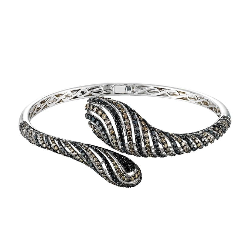 3.94 Ctw Diamond 14k White Gold Diamond Bangle Bracelet