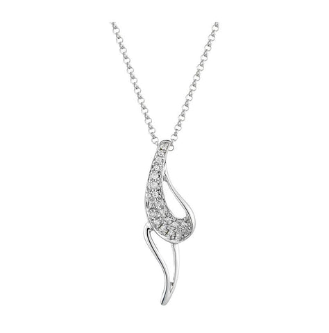 0.06 Ctw Diamond 14k White Gold Womens Diamond Necklace Pendant With 16 Inch Chain