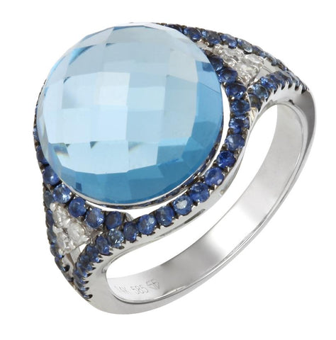 14k White Gold Womens Gemstone Ring