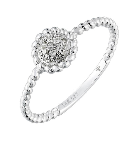 0.06 Ctw Diamond 14k White Gold Womens Diamond Ring