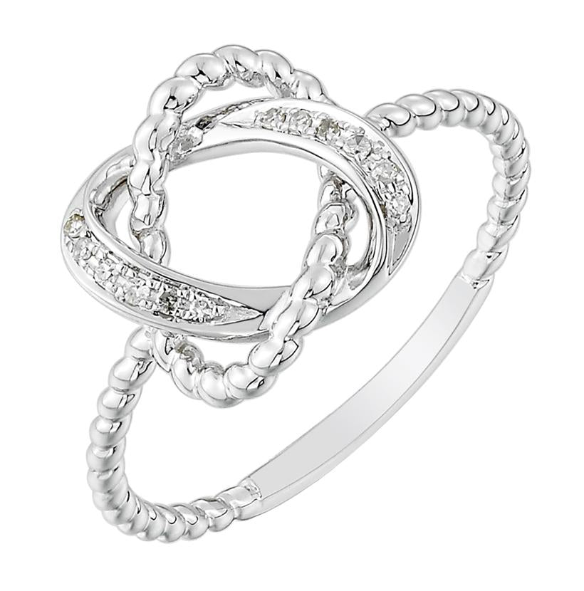 0.04 Ctw Diamond 14k White Gold Womens Diamond Ring