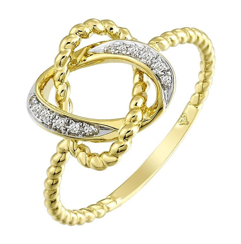 0.04 Ctw Diamond 14k Yellow Gold Round Shape Womens Diamond Ring