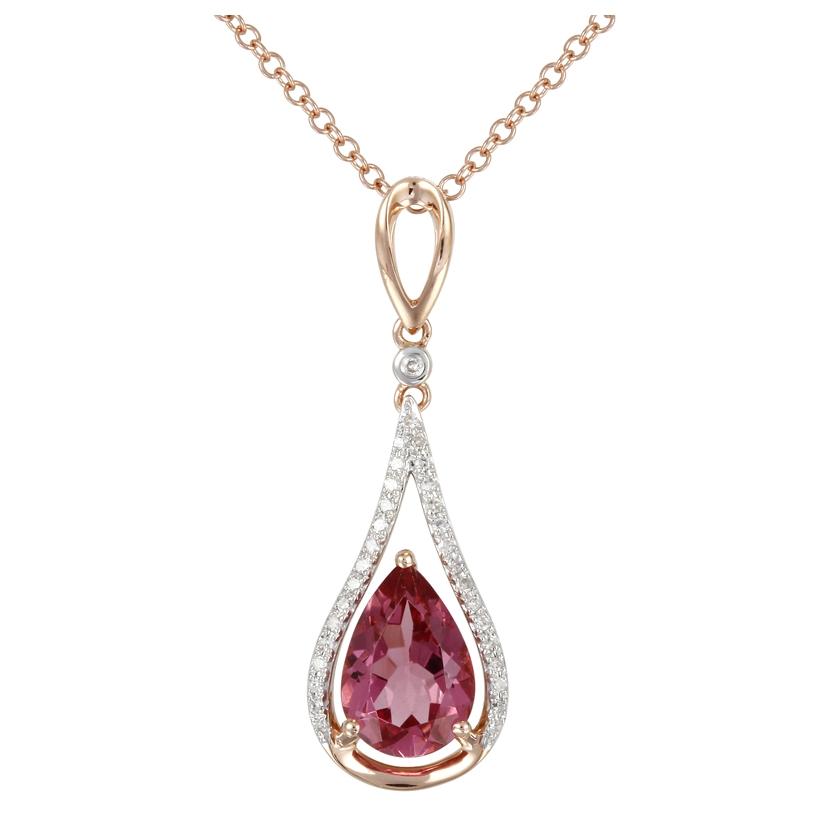 1.93 Ctw Diamond 14k Rose Gold Womens Diamond Necklace Pendant With 16 Inch Chain