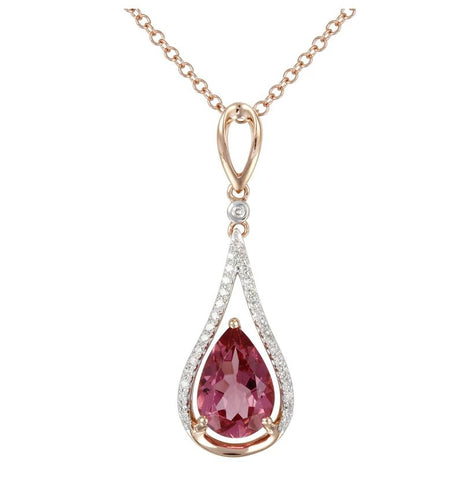 1.93 Ctw Diamond 14k Rose Gold Womens Diamond Necklace Pendant With 16 Inch Chain