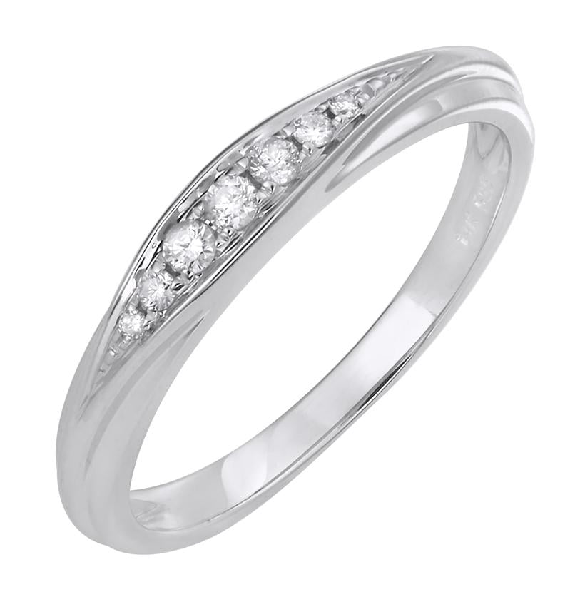 0.08 Ctw Diamond 14k White Gold Womens Diamond Ring
