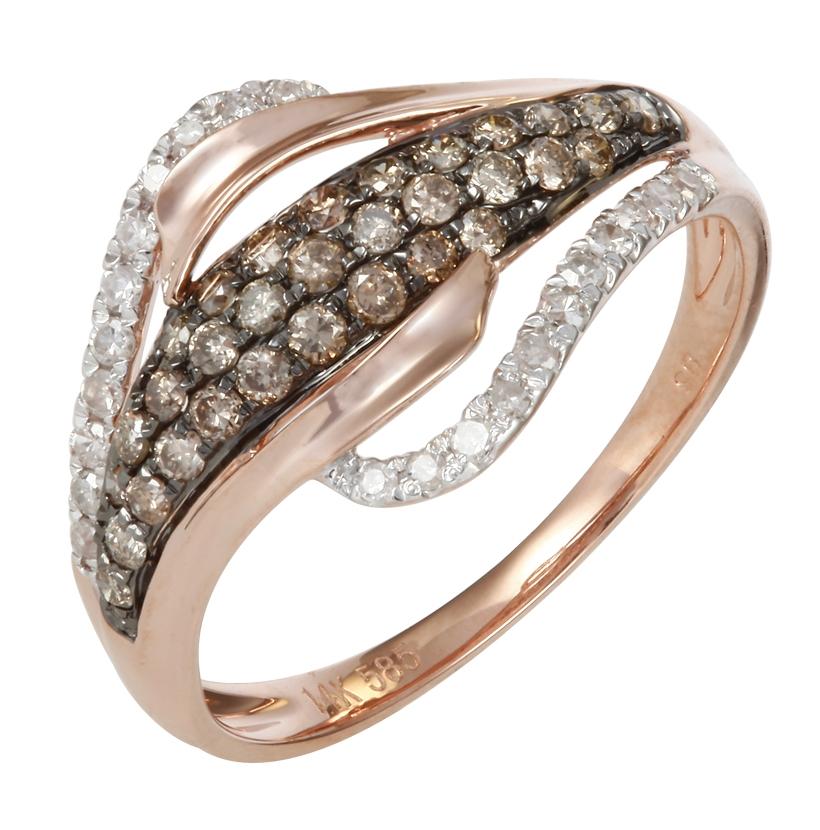 0.5 Ctw Diamond 14k Rose Gold Womens Diamond Ring