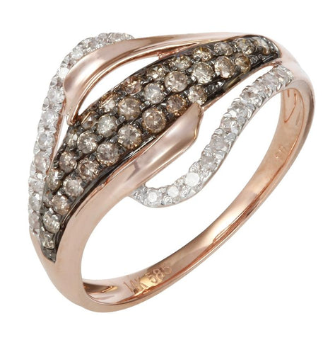 0.5 Ctw Diamond 14k Rose Gold Womens Diamond Ring