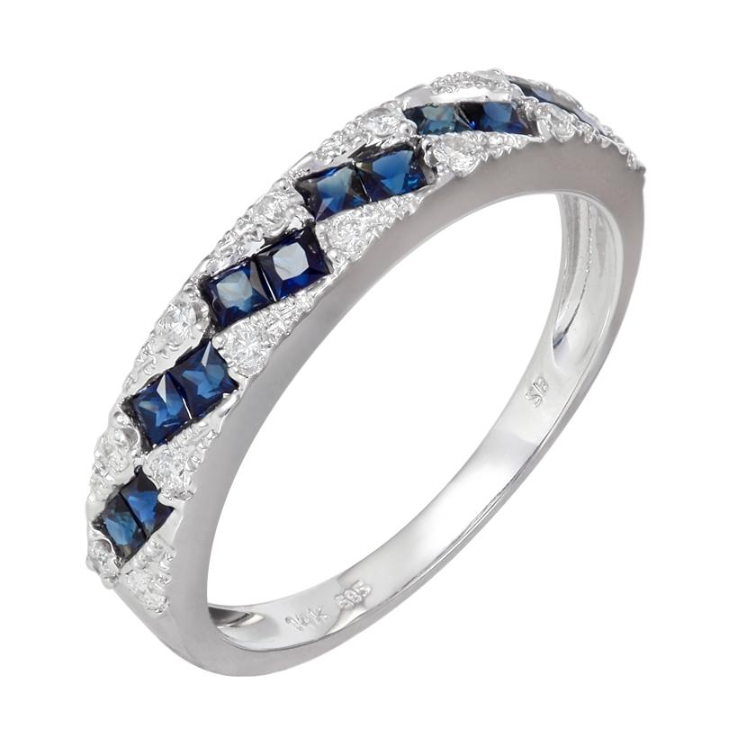 14k White Gold Womens Gemstone Ring