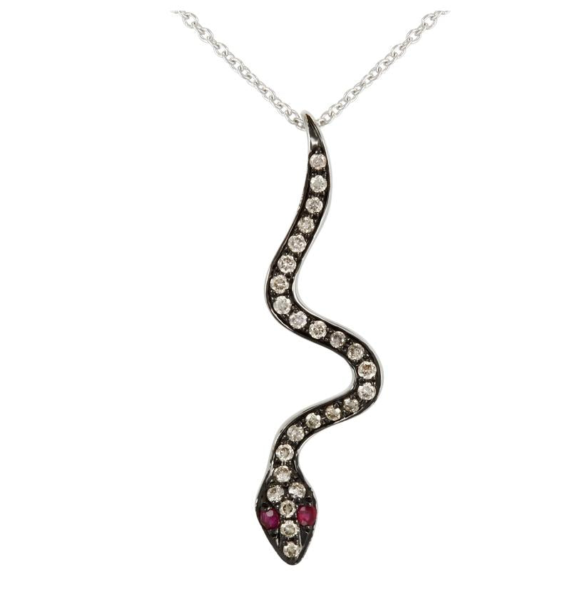 0.2 Ctw Diamond 14k White Gold Ruby Round Shape Womens Diamond Necklace Pendant With 16 Inch Chain