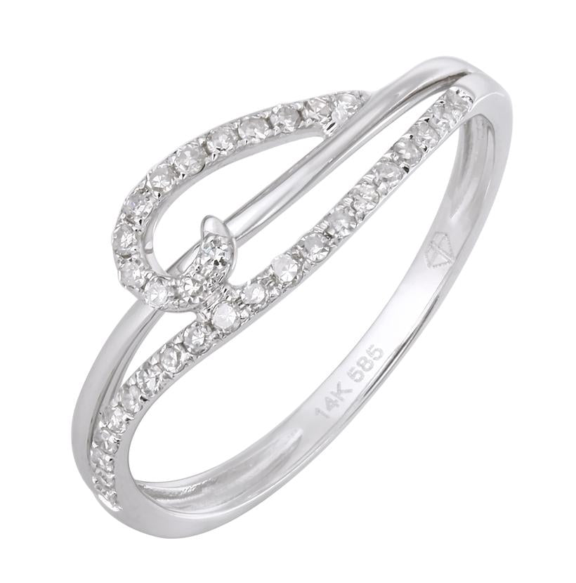 0.18 Ctw Diamond 14k White Gold Womens Diamond Ring