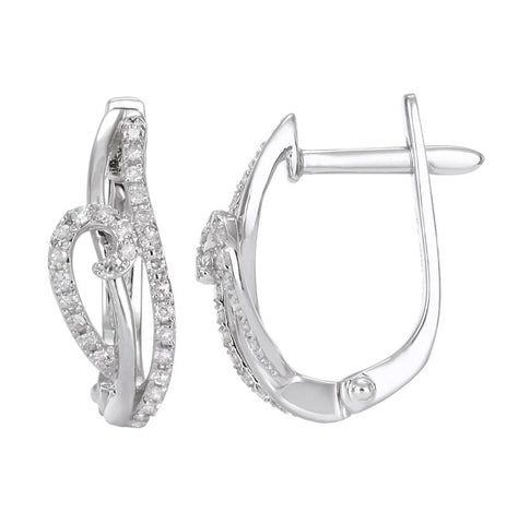 0.24 Ctw Diamond 14k White Gold Womens Diamond Earrings