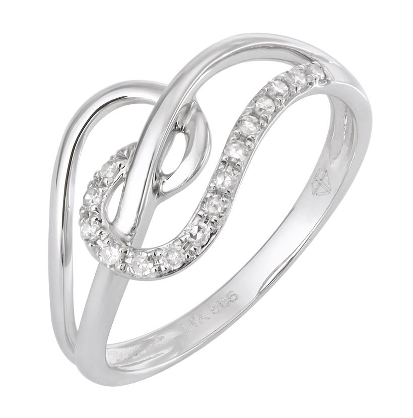 0.11 Ctw Diamond 14k White Gold Womens Diamond Ring