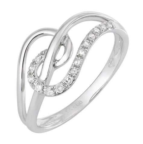 0.11 Ctw Diamond 14k White Gold Womens Diamond Ring