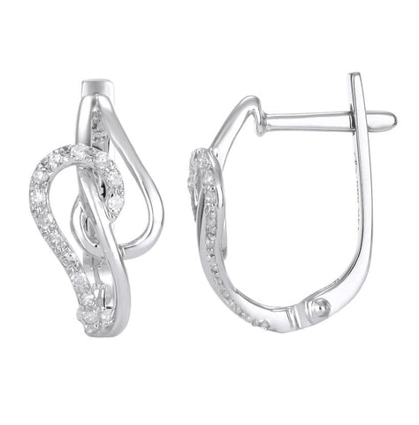 0.18 Ctw Diamond 14k White Gold Womens Diamond Earrings